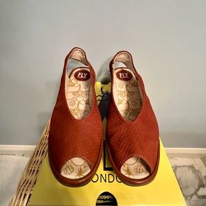 Fly London Peep Toe Wedge Shoes Like New.